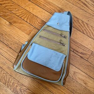 Triangle Leather Sling Bag Backpack